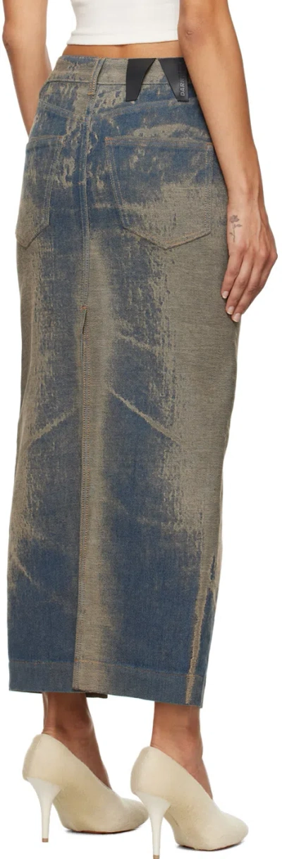 Darkpark Elasticated Denim Half-length Skirt In Blue