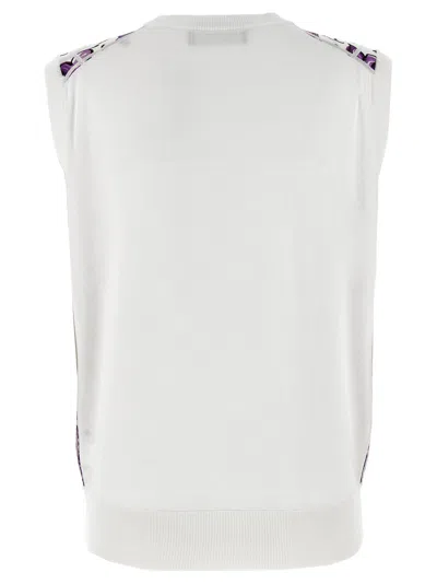 Dolce & Gabbana Silk Printed Crew Neck Vest In Purple