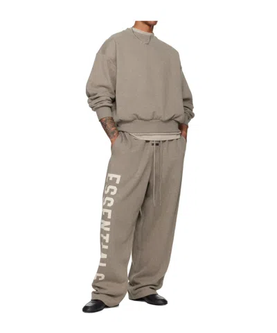Essentials Logo-print Drawstring Track Pants In Gray