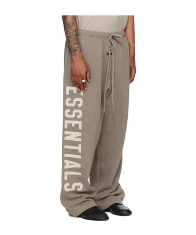 Essentials Logo-print Drawstring Track Pants In Gray