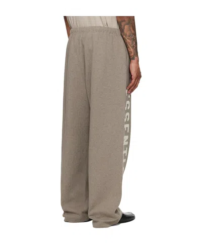 Essentials Logo-print Drawstring Track Pants In Gray