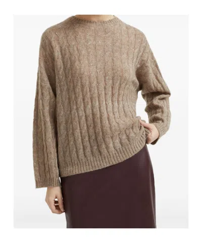 Brunello Cucinelli Dazzling Cable Sweatshirt