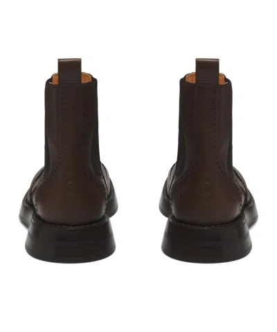 Alexander Mcqueen Leather Boots In Brown