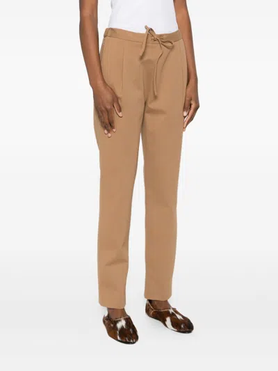 Fabiana Filippi Trousers Slim Drawstring Waistband In Brown