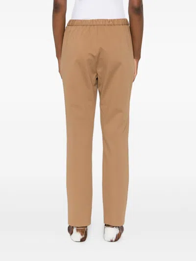 Fabiana Filippi Trousers Slim Drawstring Waistband In Brown