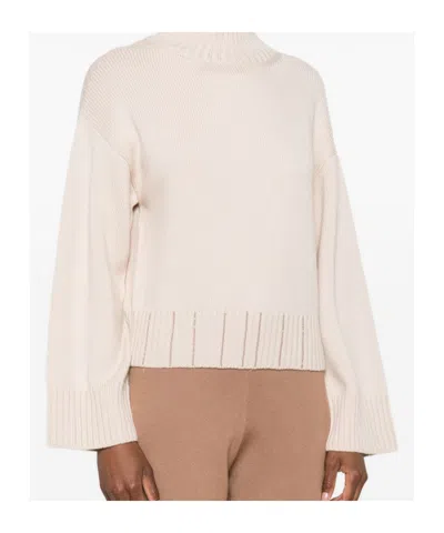 Fabiana Filippi Wool Turtleneck Sweater With Dropped Shoulders In Neutral
