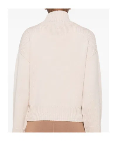Fabiana Filippi Wool Turtleneck Sweater With Dropped Shoulders In Neutral