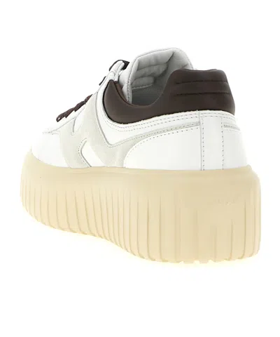 Hogan Striped Sneakers With Padded Collar And Contrasting Sole In White