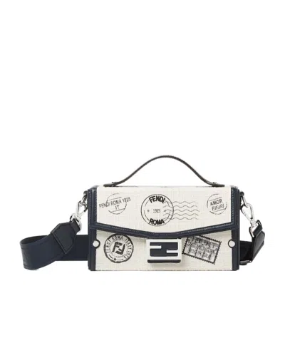 Fendi White Canvas Printed Bag