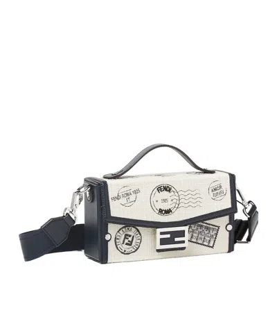 Fendi White Canvas Printed Bag