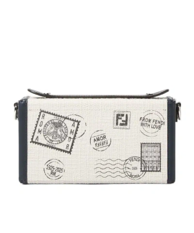 Fendi White Canvas Printed Bag