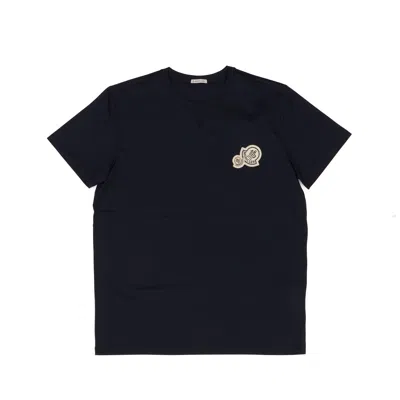 Moncler Crewneck T Shirt Featuring Multiple Patches In Black