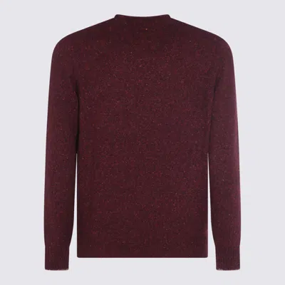 Brunello Cucinelli Cashmere Crew-neck Sweater Ribbed Profiles In Burgundy