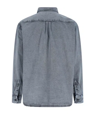 Carhartt Blue Tigan Shirt Shirt Jacket In Gray