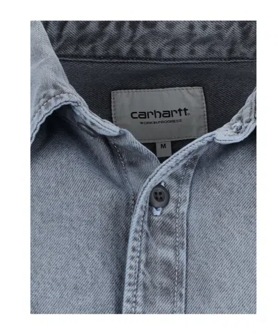 Carhartt Blue Tigan Shirt Shirt Jacket In Gray