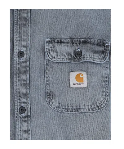 Carhartt Blue Tigan Shirt Shirt Jacket In Gray