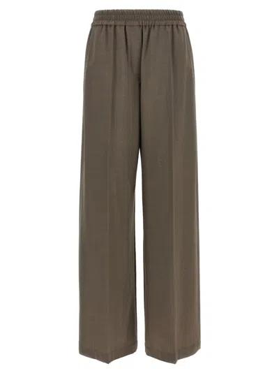 Brunello Cucinelli Elastic Waist Casual Pants In Brown