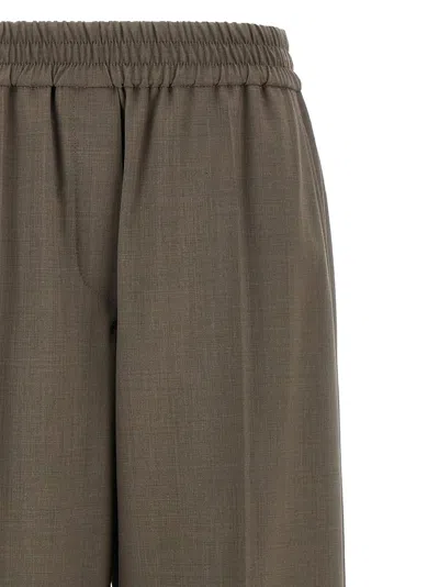 Brunello Cucinelli Elastic Waist Casual Pants In Brown