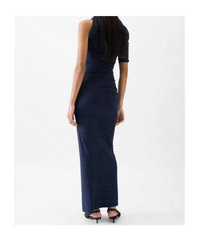 Jacquemus Draped One-shoulder Dress In Blue