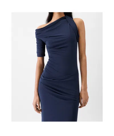 Jacquemus Draped One-shoulder Dress In Blue