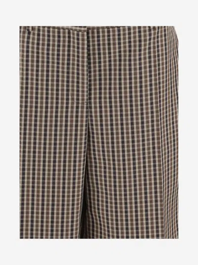 Jil Sander Wool Plaid Pattern Short Pants In Multi