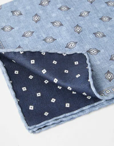 Brunello Cucinelli Patterned Pocket Square In Blue