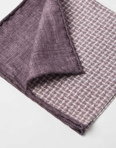 Brunello Cucinelli Woven Pattern Silk Pocket Square