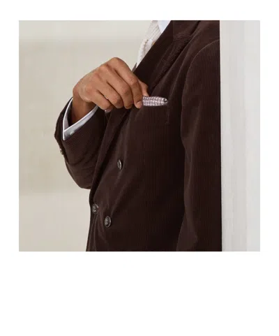 Brunello Cucinelli Woven Pattern Silk Pocket Square