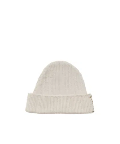 Marni Beige Wool-cashmere Beanie With  Mending