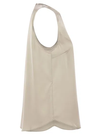 Brunello Cucinelli Crew Neck Vest In Brown