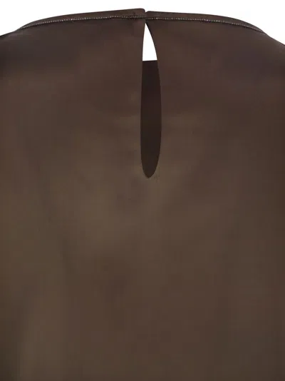Brunello Cucinelli Crew Neck Vest In Brown