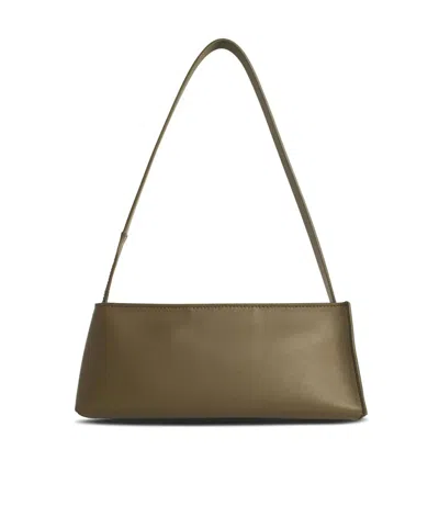 Marni Museo Baguette Bag In Green Leather In Brown