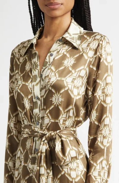 Ramy Brook Victoria Tile Print Long Sleeve Shirtdress In Multi