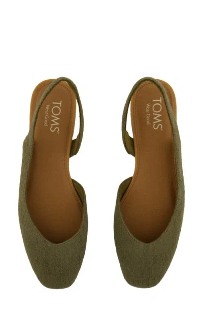 Toms Alene Slingback Half D'orsay Flat In Green