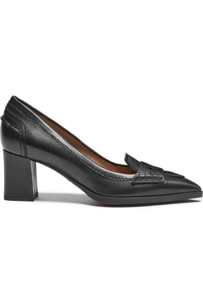 Santoni Leather Mid-heel Pump In Black