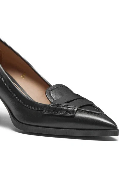 Santoni Leather Mid-heel Pump In Black
