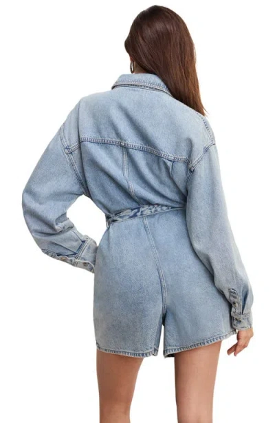 Good American Weightless Denim Romper In Blue