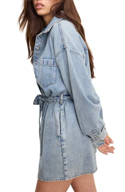 Good American Weightless Denim Romper In Blue