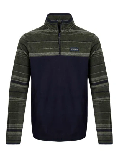 Weird Fish Gilbert 1/4 Zip Striped Microfleece