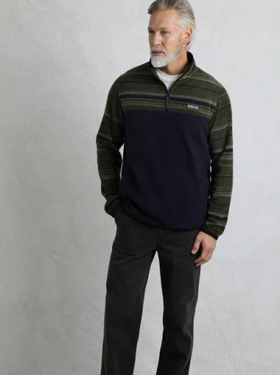 Weird Fish Gilbert 1/4 Zip Striped Microfleece