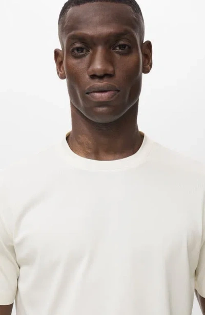 Mango Short Sleeve Cotton Crewneck Sweater In Neutral
