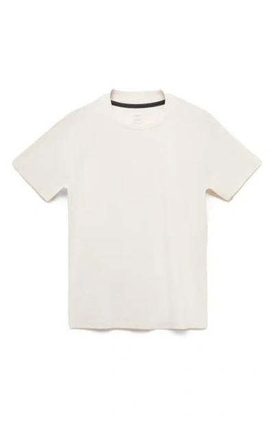 Mango Short Sleeve Cotton Crewneck Sweater In Neutral