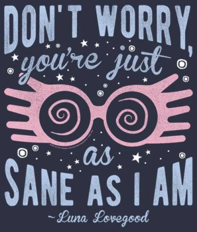 Harry Potter Just As Sane As Luna Lovegood  Graphic T-shirt In Blue