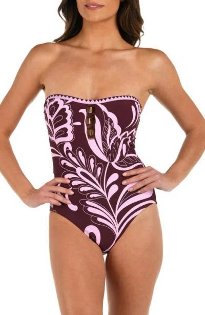 La Blanca Fiji Bandeau One-piece Swimsuit In Burgundy