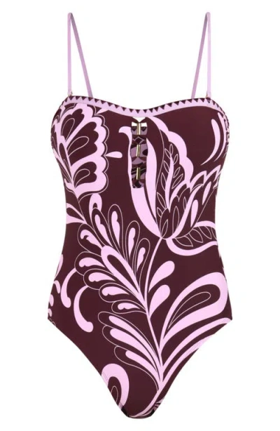 La Blanca Fiji Bandeau One-piece Swimsuit In Burgundy