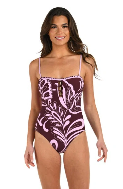 La Blanca Fiji Bandeau One-piece Swimsuit In Burgundy
