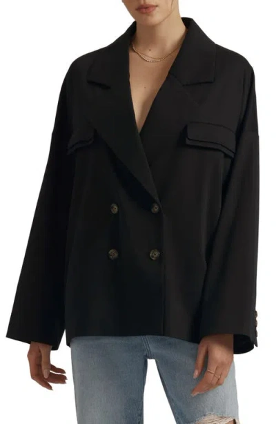 Favorite Daughter The Henry Double Breasted Jacket In Black