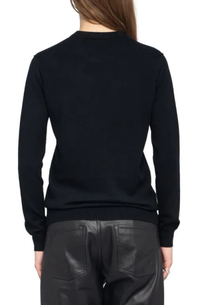 Zadig & Voltaire Kendy Heart Embroidered Sweater In Black
