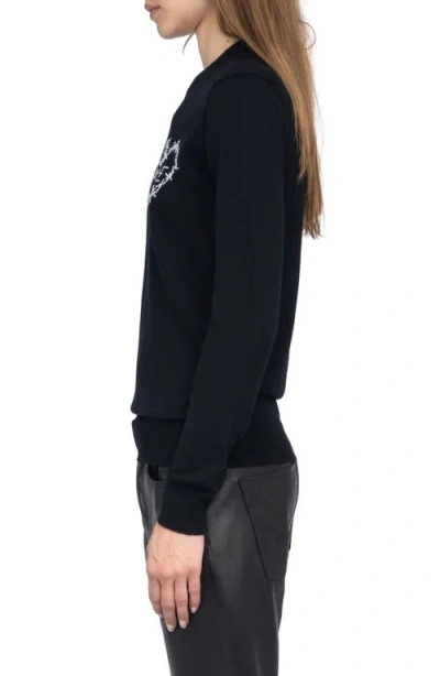 Zadig & Voltaire Kendy Heart Embroidered Sweater In Black