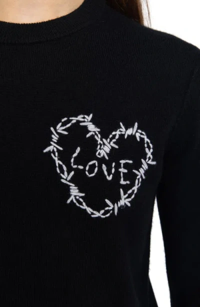 Zadig & Voltaire Kendy Heart Embroidered Sweater In Black